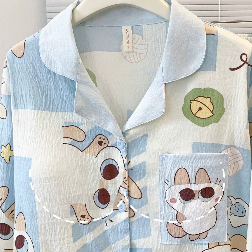 Midnight Belly Kitty Padded Nightsuit Set